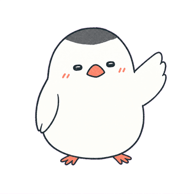 参加者を募集する文鳥のキャラクター